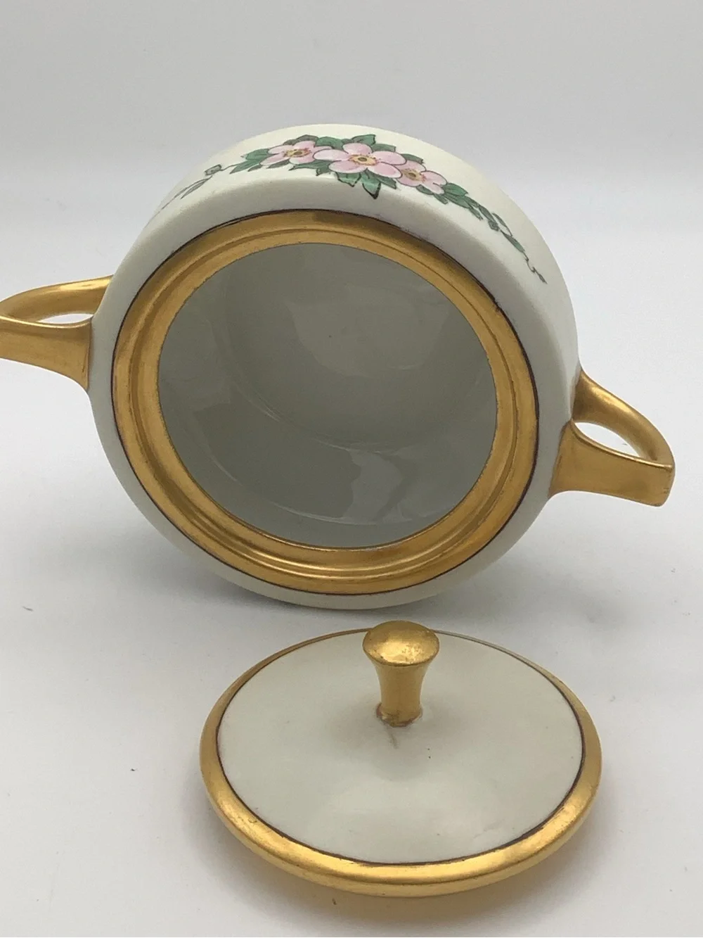 Antique B&C Limoges France Floral Porcelain Tea Set - Sugar, Creamer & Teapot